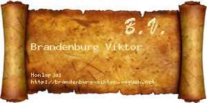 Brandenburg Viktor névjegykártya